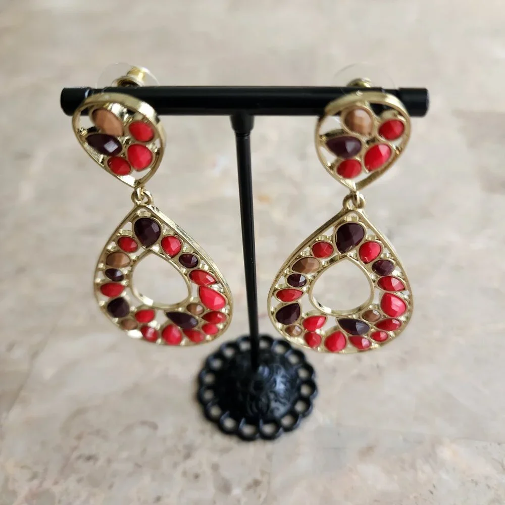 Stony Door Knocker Multi-Colored Fashion Earrings